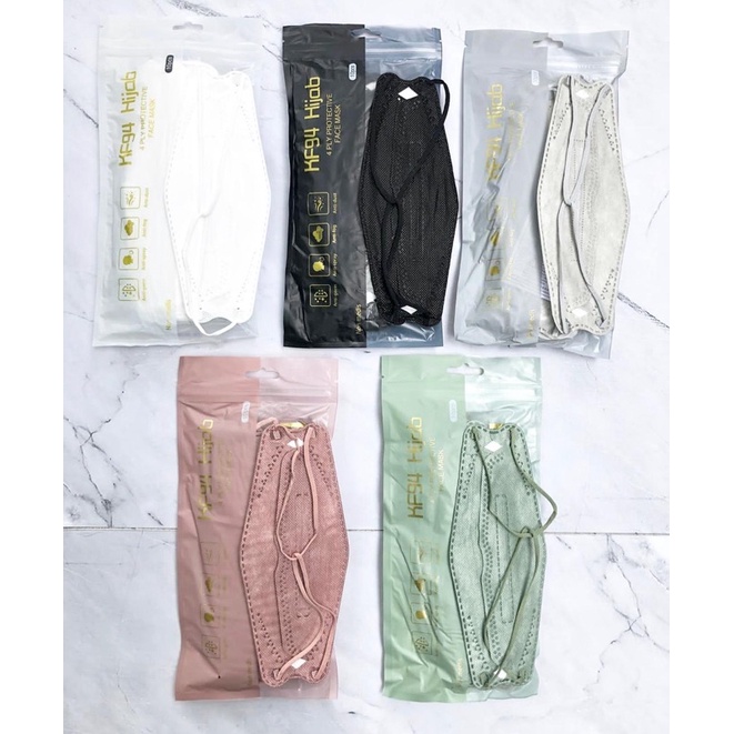 Masker KF94 Careion Hijab headloop warna isi 10 pcs - Masker KF94 Evo - KF94 hijab warna