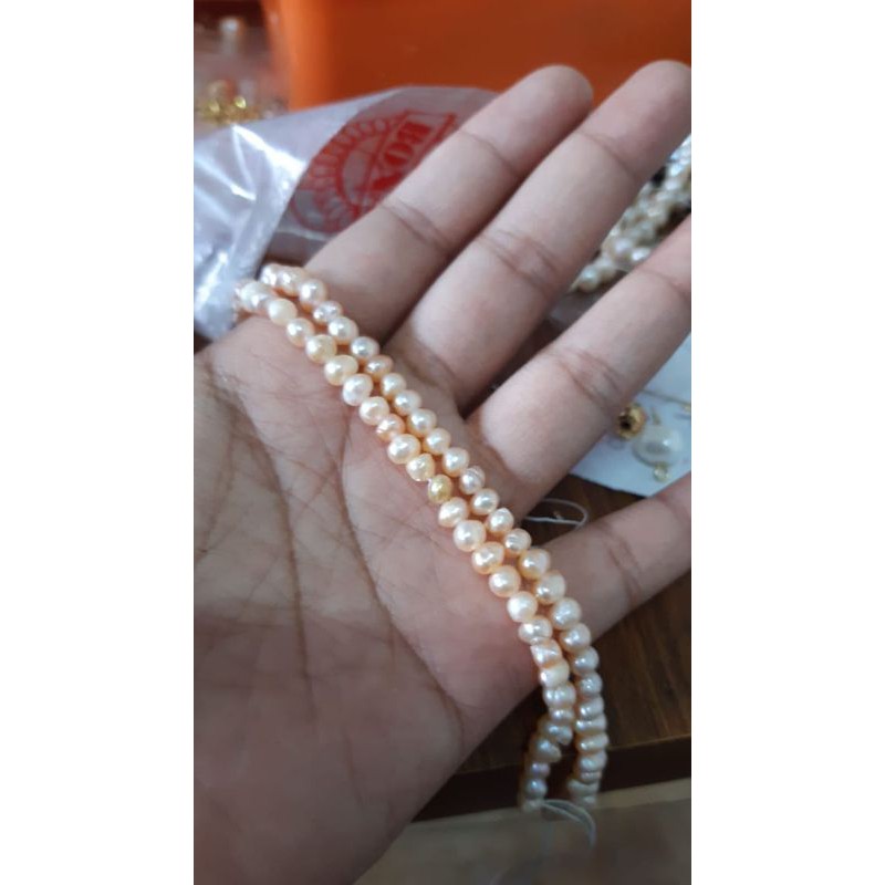 ORIGINAL MUTIARA 0,3 - 0,4CM AIR TAWAR LOMBOK BABY PEARL RENTENGAN BUTIRAN MUTIARA KECIL LOMBOK KECI