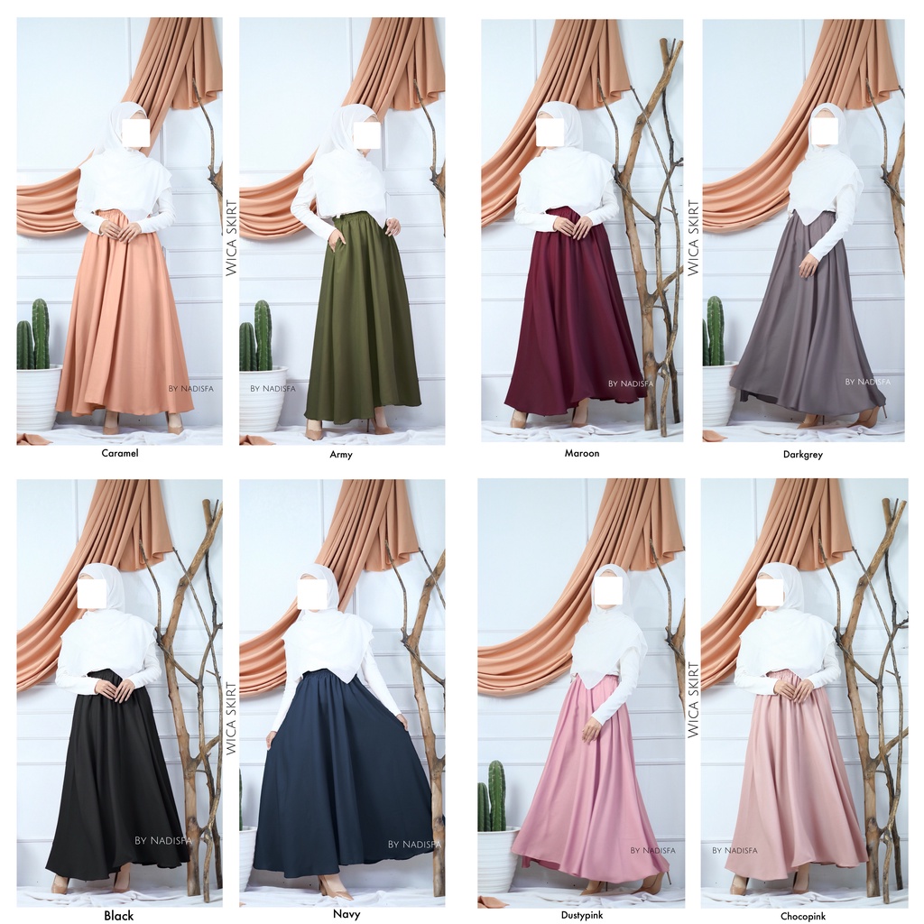 WICA SKIRT ROK PANJANG PAYUNG WOLLYCREPE BISA BIG SIZE