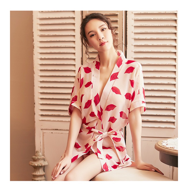Sexy Baju tidur Wanita Hot Dewasa Lingerie Transparan kimono Piyama Sifon Seksi A1870