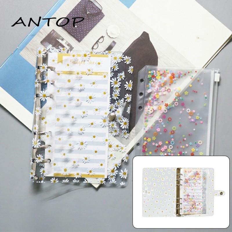 Buku Notebook / Catatan / Diary A6 Cover PVC Transparan Motif Bunga Daisy