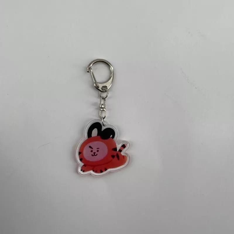 [BS] BISA COD Gantungan Kunci Cute BT21 Tiger KPOP BTS BT21 PTD Key Chain Akrilic - KP9108