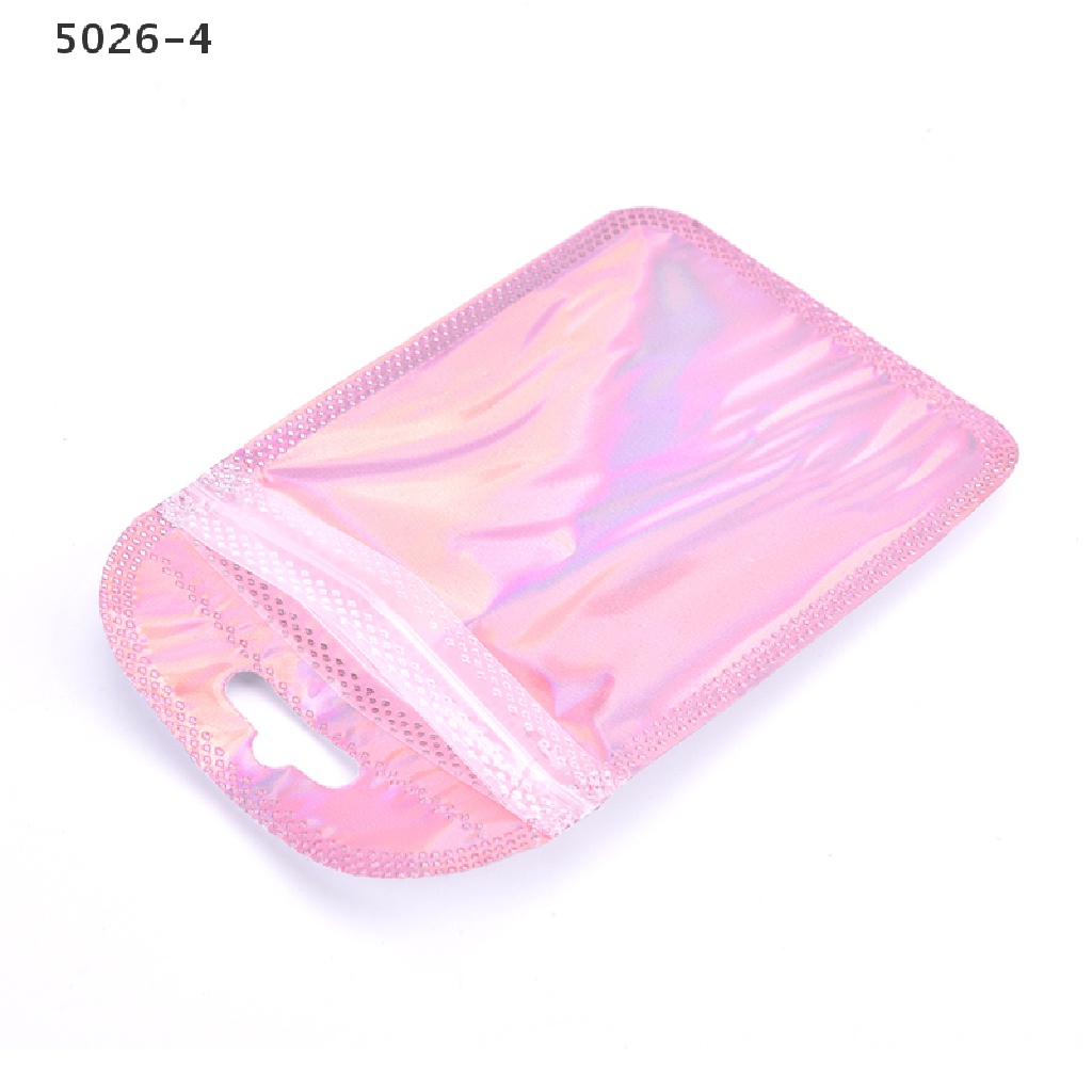 5026-4 50pcs 4 Styles Laser Packaging Bag Flat Cosmetic Bag Holographic Mini Bags 5026-4