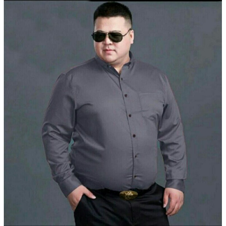 KEMEJA PANJANG POLOS PRIA KEMEJA JUMBO BIG SIZE (XL XXL 3XL 4XL 5XL 6XL)