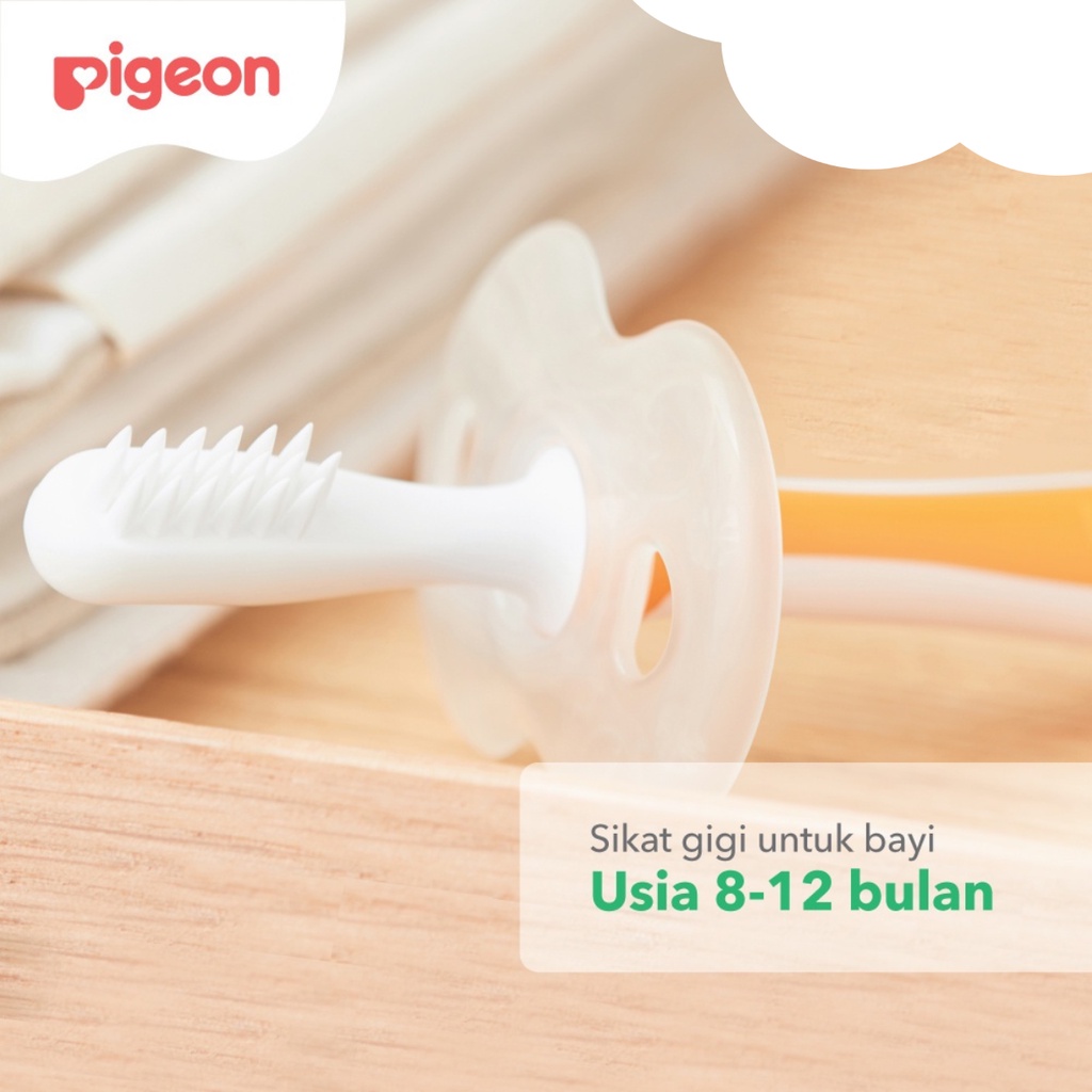 Pigeon Baby Training Toothbrush Lesson 2 Orange Sikat Gigi Bayi Tahap 2