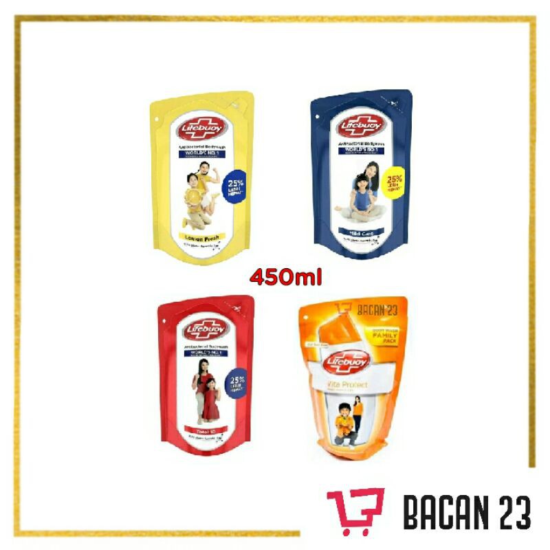 Sabun Mandi Cair Lifebuoy 450ml / Sabun Mandi Cair Isi Ulang / Bacan 23 - Bacan23