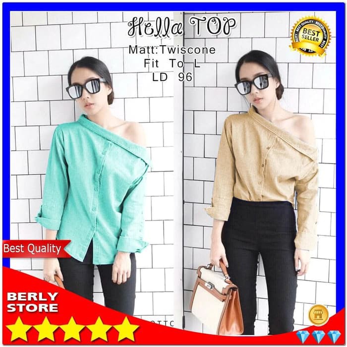 MUSLIMAH"Baju Atasan Wanita Casual Lengan Panjang Model Modern KUALITAS Terbaru"