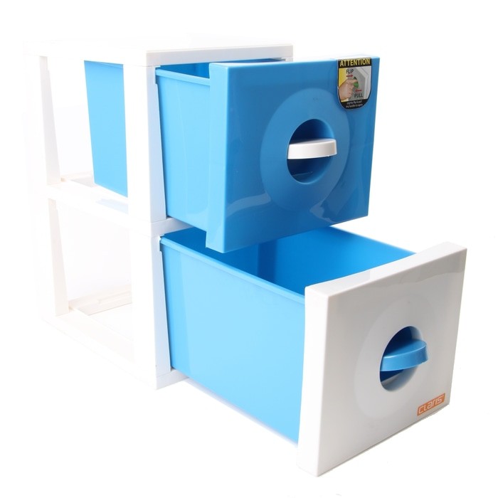 Claris 1175-2L Laci Mini Container Drawer Duo Cabinet 2 Susun Plastik