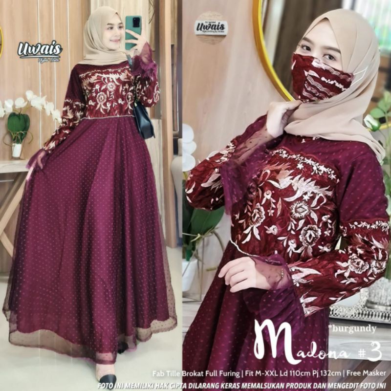 MADONA #3 ORI BY UWAIS HIJAB CLOTH [FASHION MUSLIM] BAJU PESTA//BAJU KONDANGAN//GAMIS MUSLIM