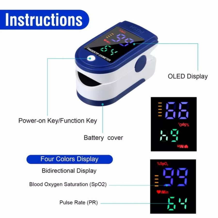 Fingertip Pulse Oximeter Alat Kesehatan Kadar Saturasi Oksigen
