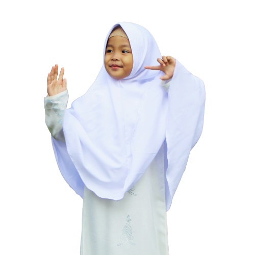 Jilbab Instan Anak SD - Kerudung Syari Putih Cantik untuk Sekolah | Yasta Fashion