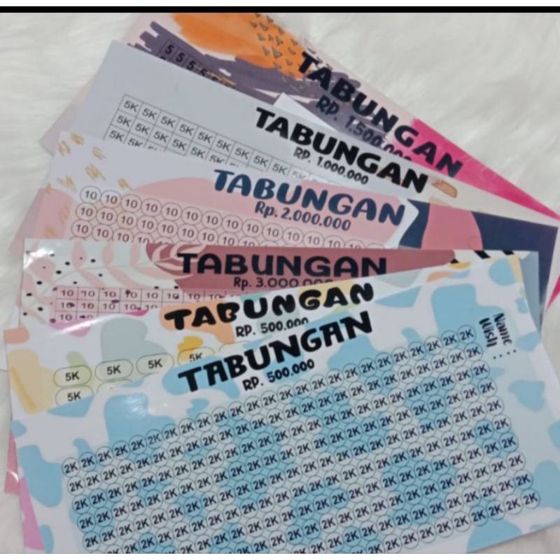 stiker tabungan target viral Tik tok, stiker tabungan target size M, stiker refill tabungan target