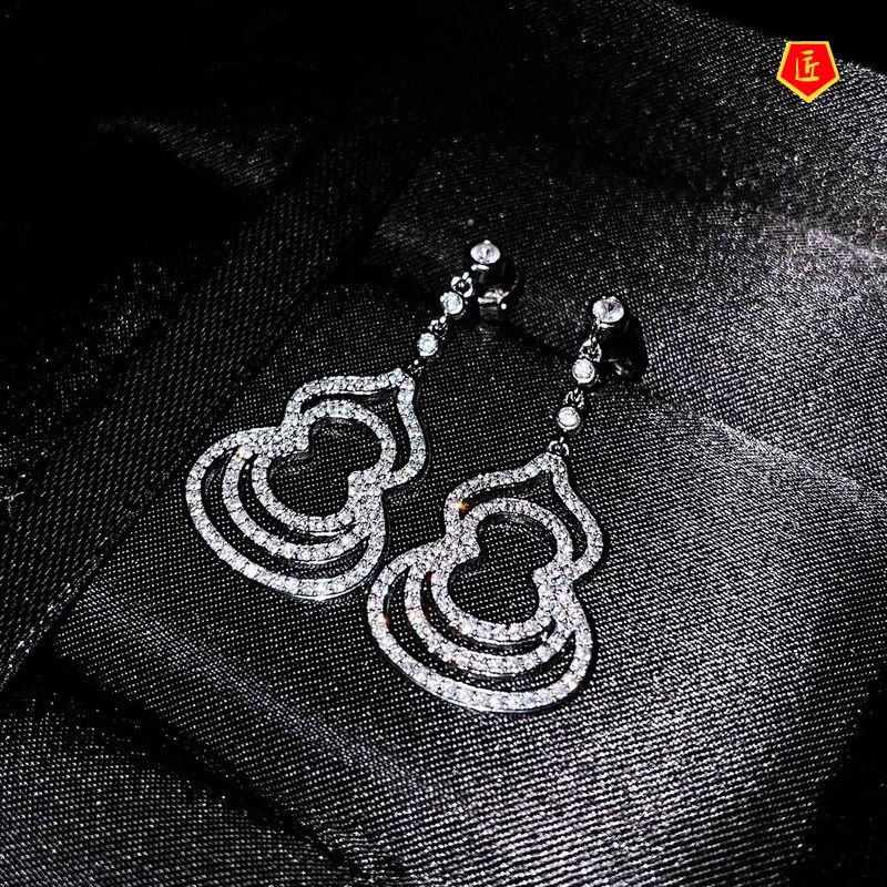 [Ready Stock]Luxury Pt950 Gourd Long Earrings