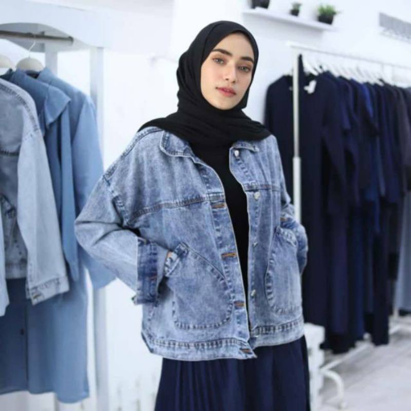 jaket wanita - ashanty jaket jeans - jaket jeans wanita - pakaian wanita - jaket terlaris - atasan wanita