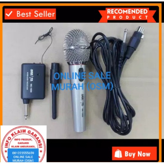 Nakata original Mic Wireless kabel Single mik wireles cable pro karaoke mikrophone microphone audio sound vokal vocal professional panggung dj studio asli  Bahan BESI METAL  BISA DIGUNAKAN KE SEGALA ALAT AUDIO single  Bisa Wireless 15-30 METER Bisa Kabel