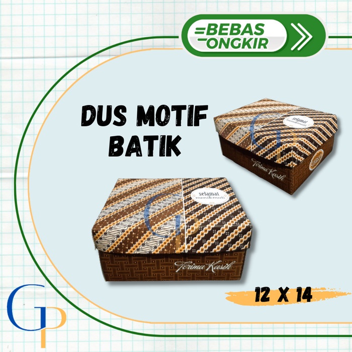 Dus Kue Motif Batik Ukuran 12x14 Cm/ Dus Snack Murah