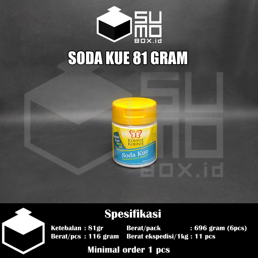 

Soda kue koepoe koepoe 81gram / Pengembang Makanan Kupu