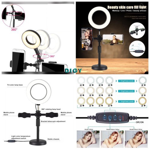 Ring Light double holder, 16 inc Stand Holder Hp Live Vlog Selfie