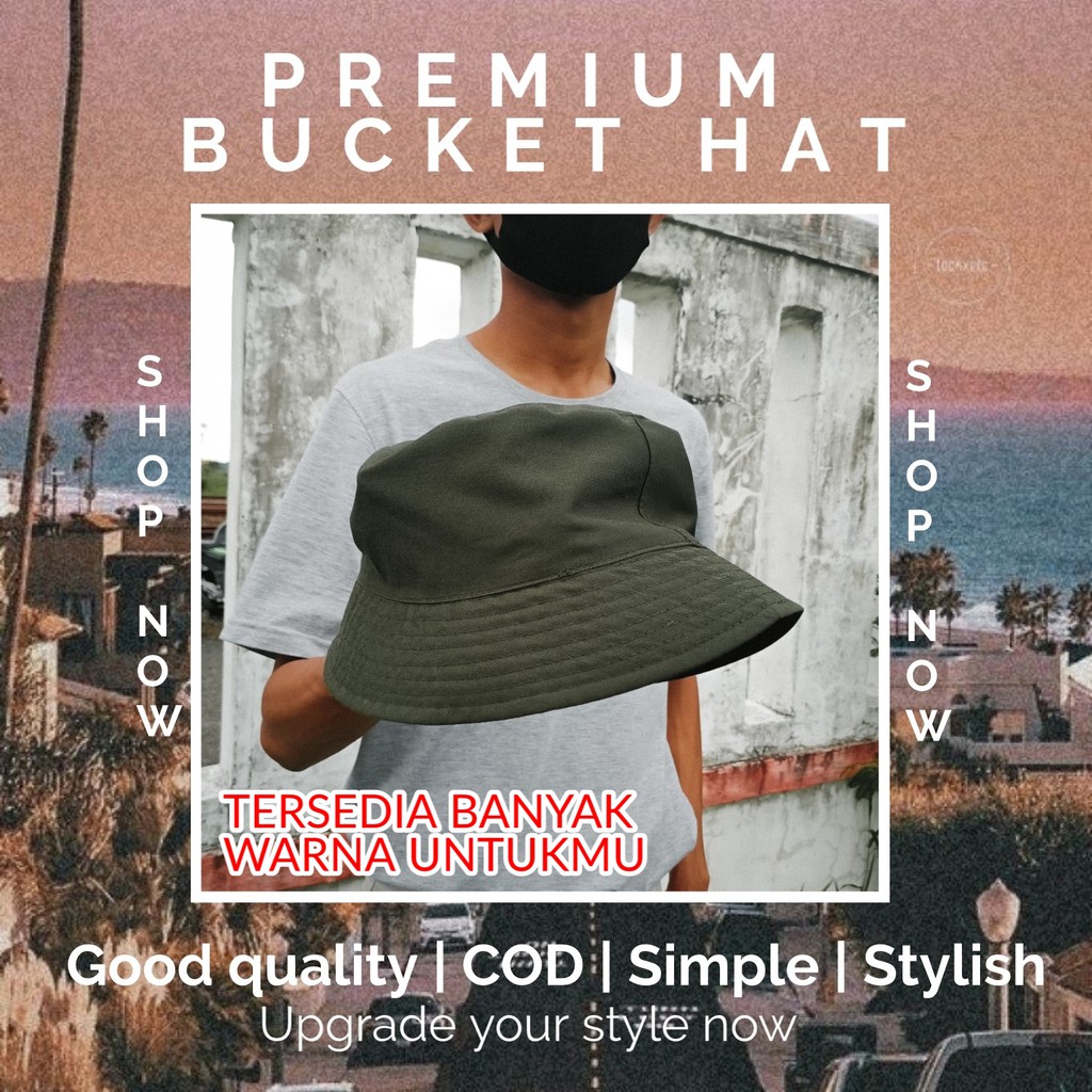 Topi Bucket Hat Pria Wanita Buket Keren Kekinian Kpop Korean Style Premium Original Distro Buckethat