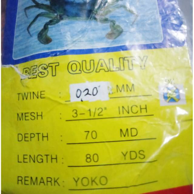 Jaring ikan jaring senar 0,20 3 1/2 inchi