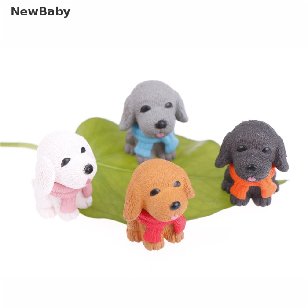 Newbaby 4pcs Miniatur Anjing Bahan Resin Untuk Dekorasi Taman Minifairy Gardenrumah Boneka