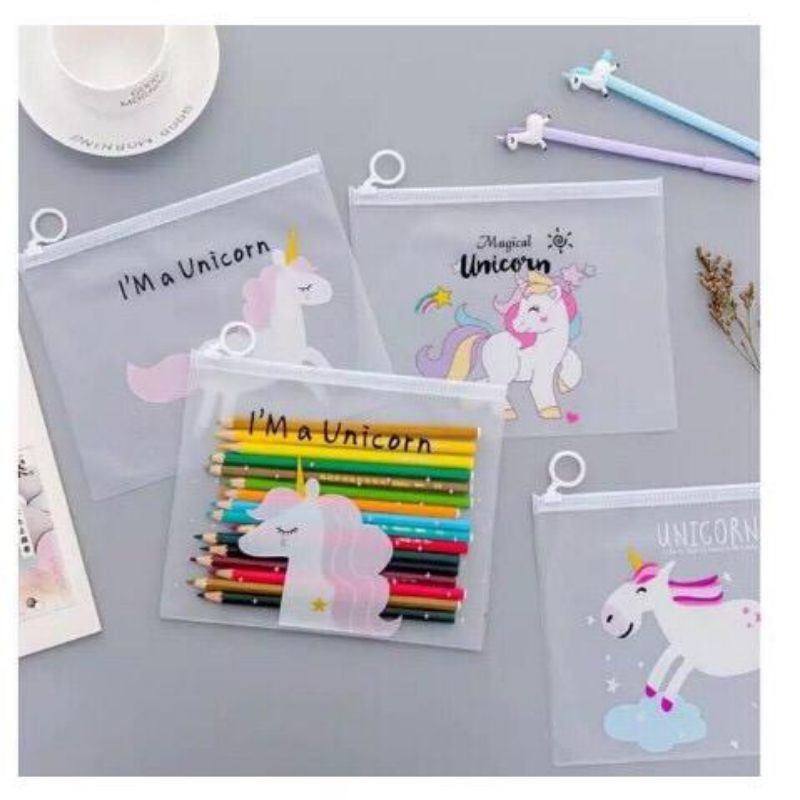 Ring Zipper Bag Unicorn / Cactus / File Folder Map A5 Tempat Pensil