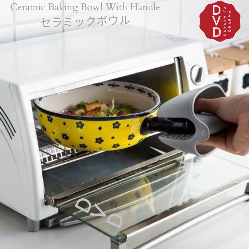 Ceramic Bowl - Keramik Mangkuk Panggang Ada Gagang - Ceramic Baking Bowl With Handle