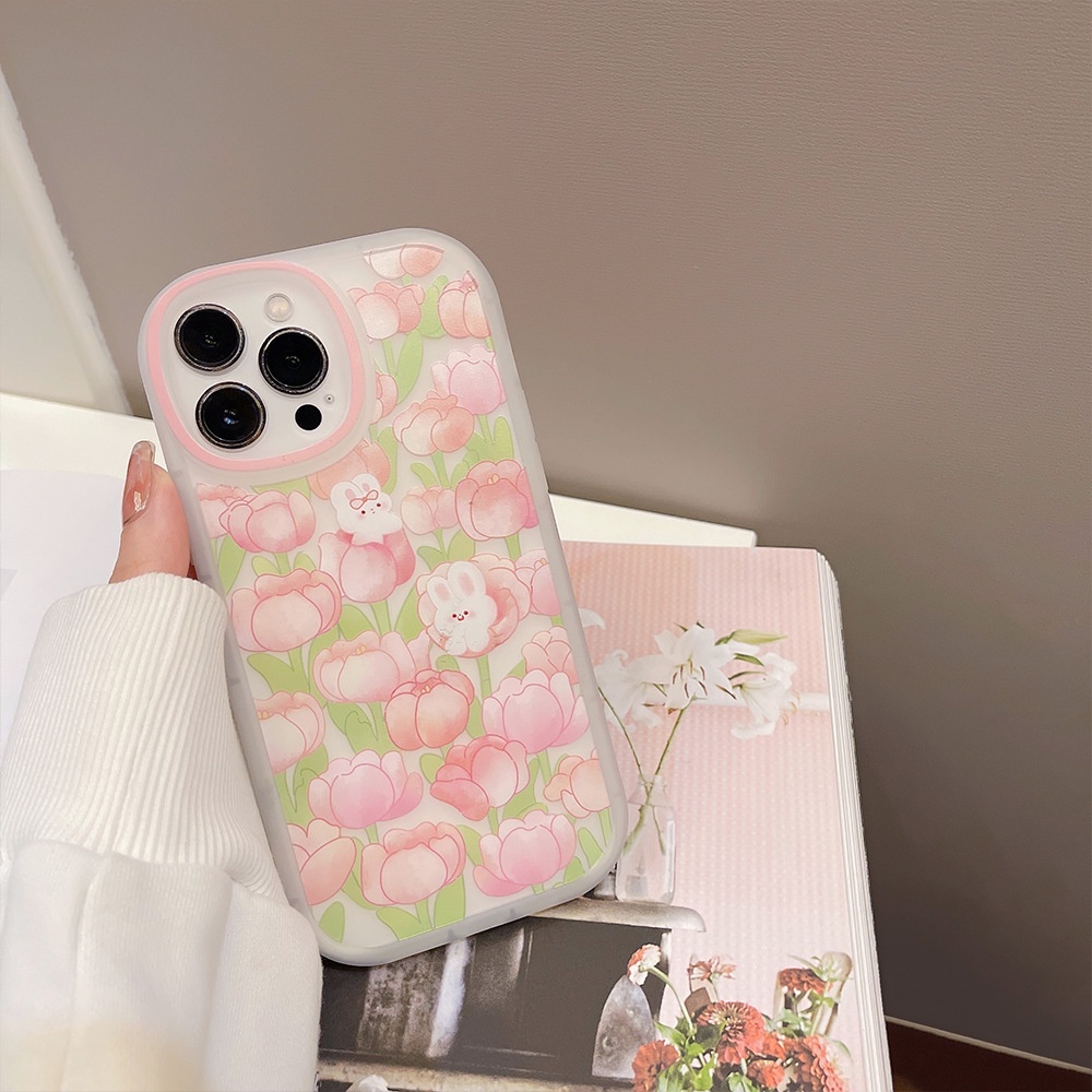 Case Pelindung Bahan tpu Buram Desain Tulip 13 Untuk iPhone 11 7Plus 8Plus Xr XS Max 13 12 Pro Max 11 11 7 8