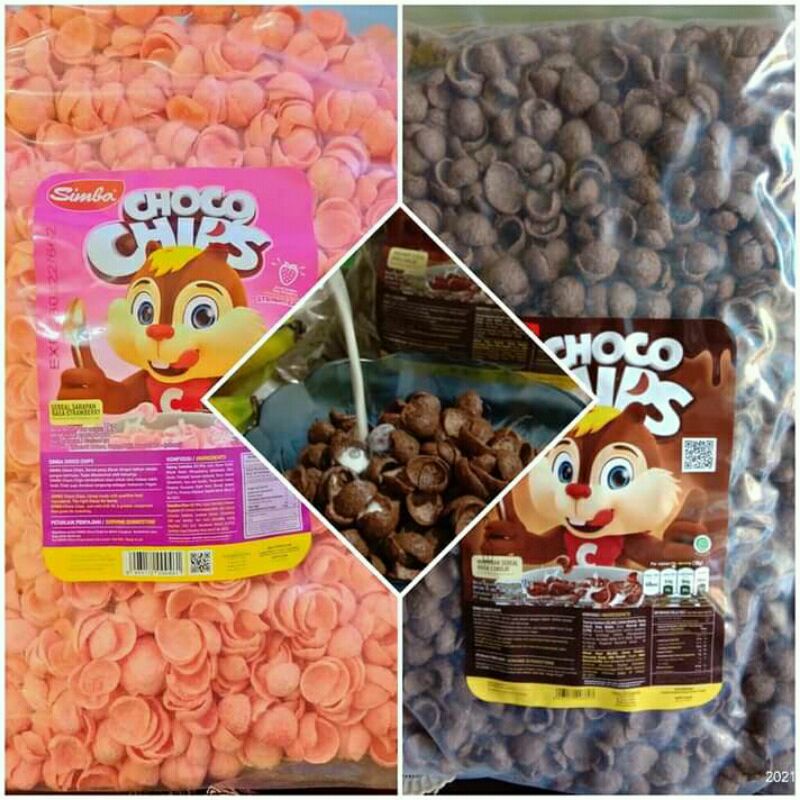 

kokokrunch choco chips coklat strawberry simba 1kg