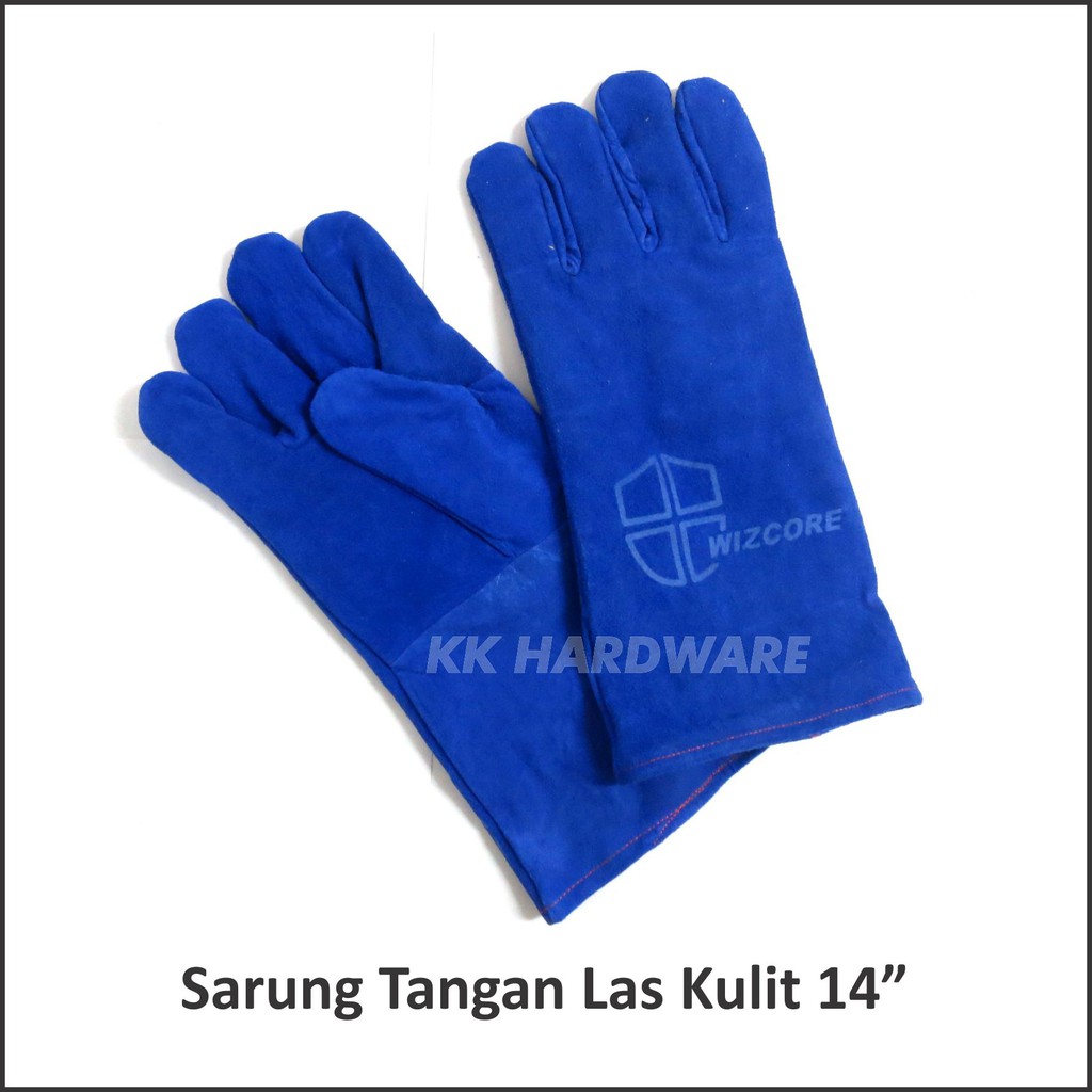 Sarung Tangan Las Kulit 14 Inch Biru Wizcore Welding Gloves Shopee Indonesia