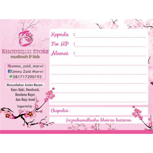 

Special order label pengiriman