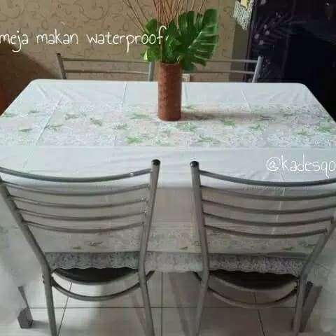 Taplak Meja Makan - Taplak Meja Makan Anti Air Karet Tebal Import 4/6 Kursi