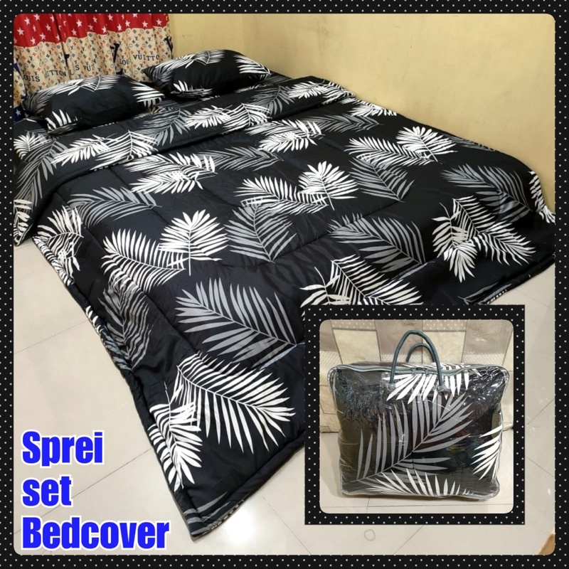 Bedcover Set Sprei Sarung Bantal Bedcover Homemade Ukuran 180x200