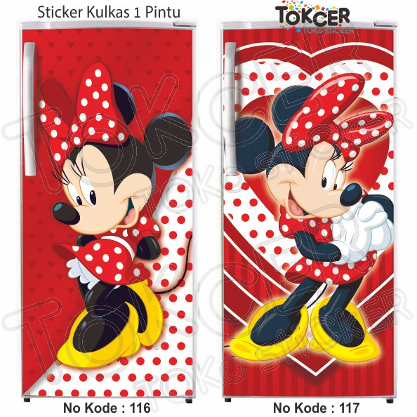 Stiker Kulkas 1 dan 2 Pintu MIKI MINIE MOUSE