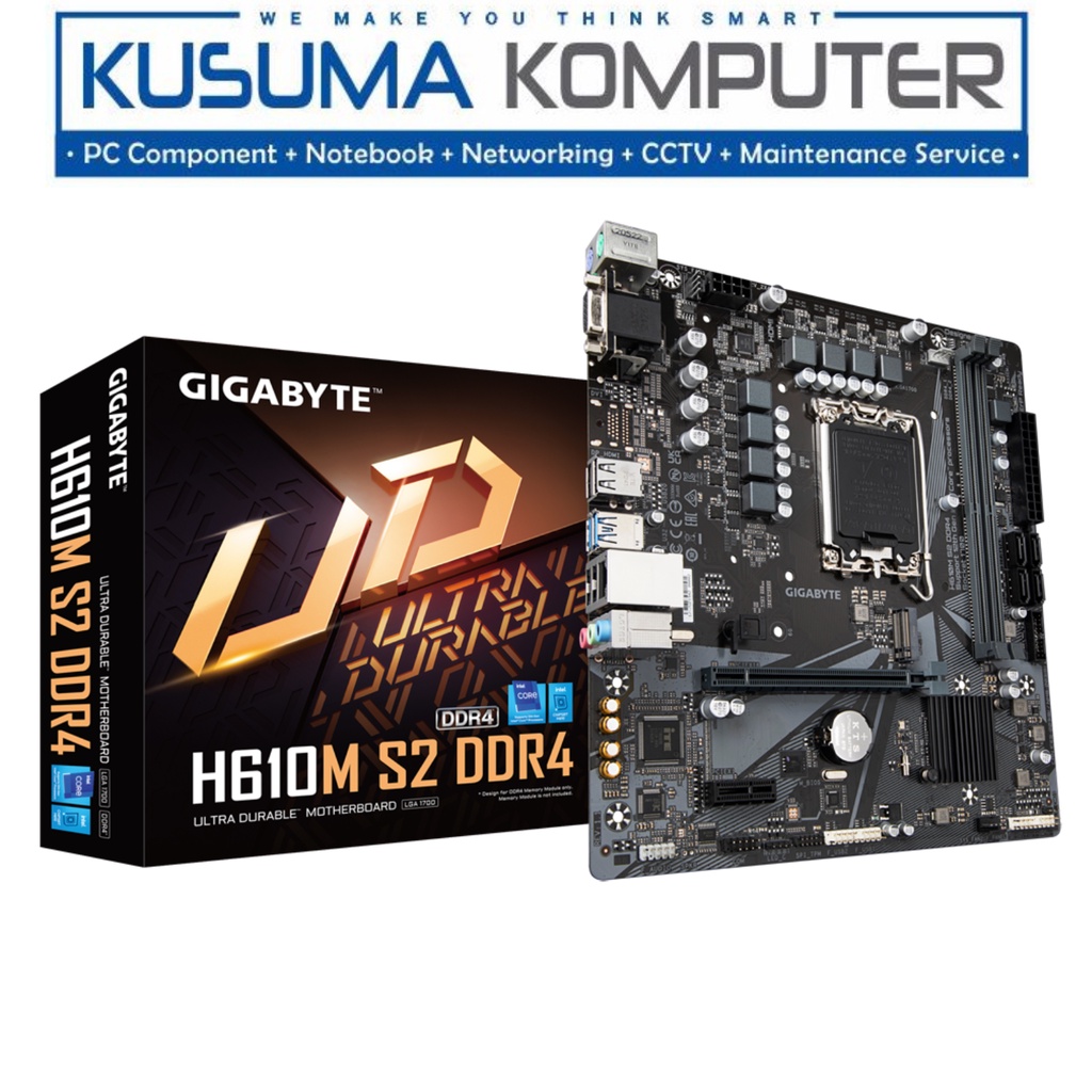 Gigabyte H610M S2 DDR4, LGA 1700, 2 DIMMs, PCIe 4.0, Smart Fan 6