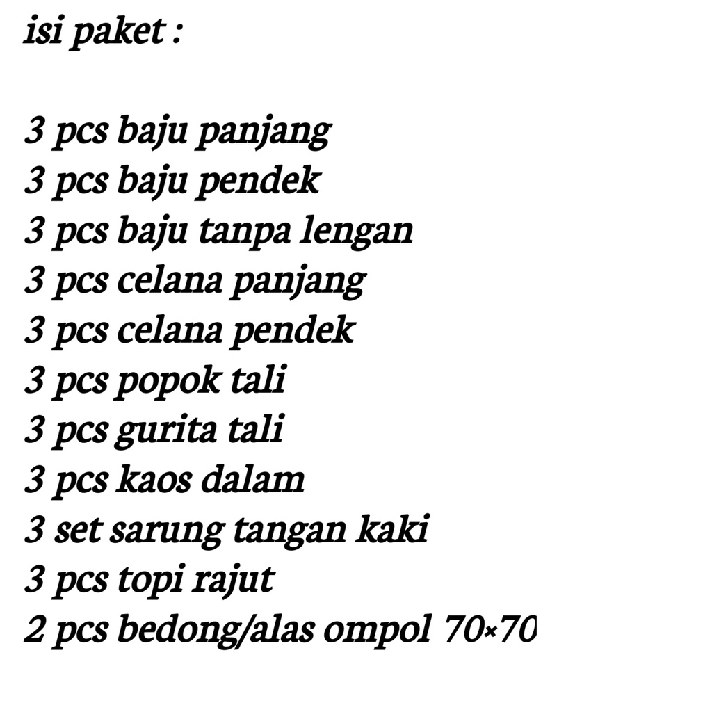 Perlengkapan Bayi Baru Lahir / Paket Perlengkapan Bayi Newborn / Paket Hemat Bayi Baru Lahir