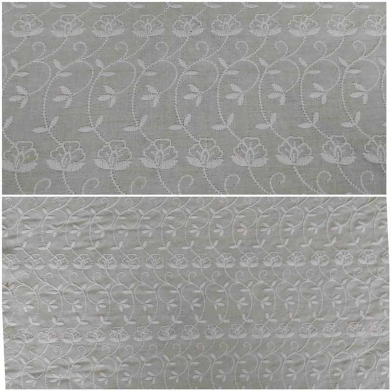 Kain Katun jepang Cotton japan Bordir untuk Gamis Mukena dll (0.5meter)