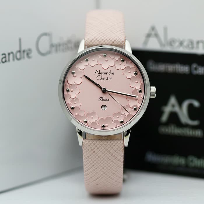JAM TANGAN WANITA ALEXANDRE CHRISTIE AC 2794 LD ORIGINAL PINK SILVER