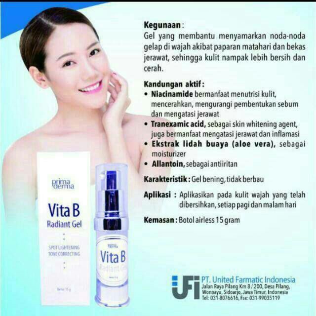 PRIMADERMA VITA B RADIANT GEL SERUM | SERUM PEMUTIH