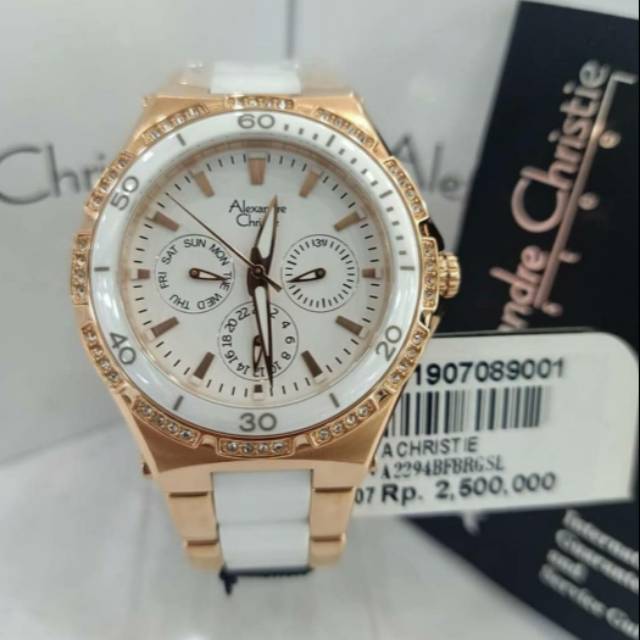 AC 2294 jam tangan Alexandre Christie wanita ac2294 rosegold keramik original