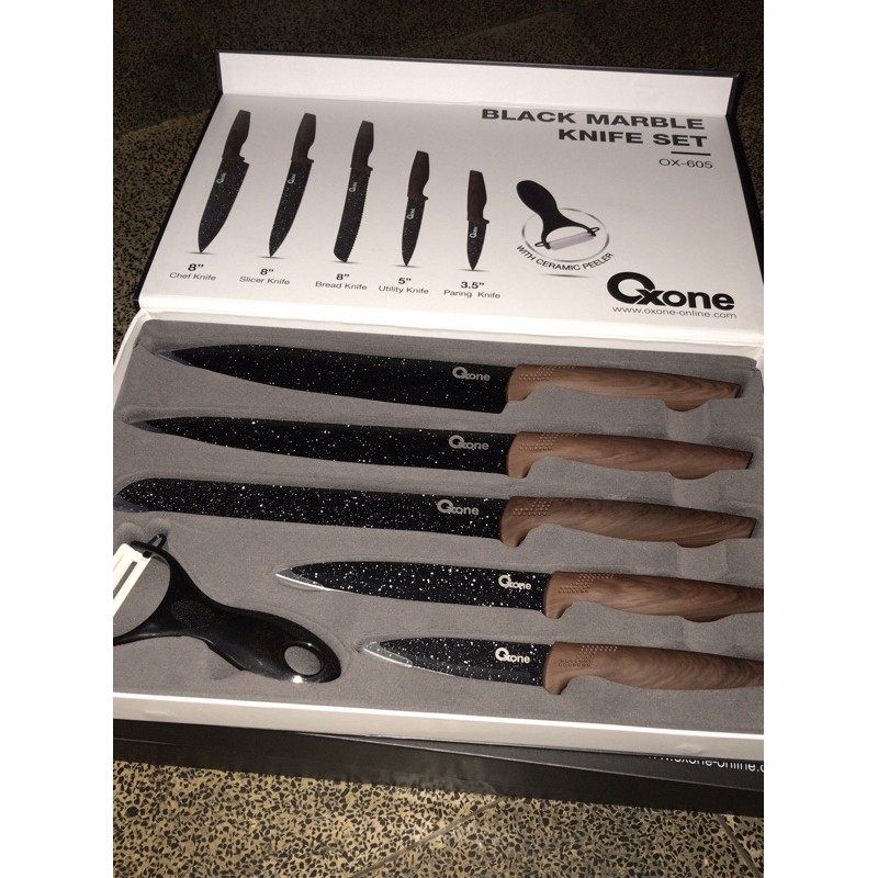 OXONE BLACK MARBLE KNIFE SET PISAU OX-605