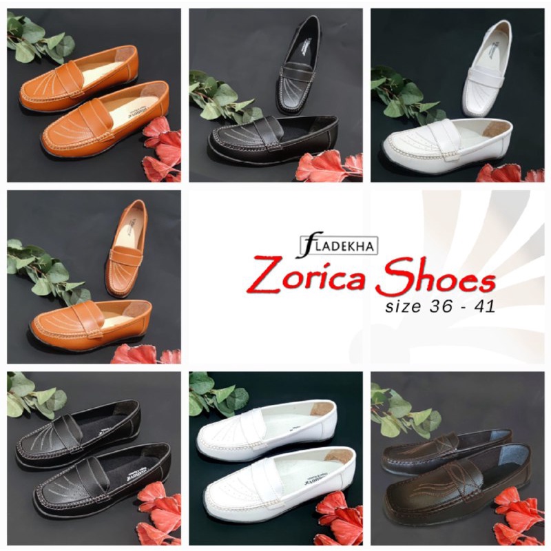 SEPATU LOAFER WANITA/SEPATU FLAT CEWEK/SEPATU FORMAL HITAM ZORICA 1422