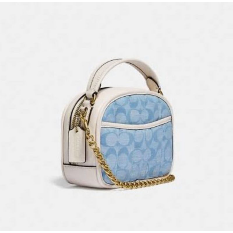 Coach Lunchbox Top Handle In Signature Chambray With Quilting(C4688)