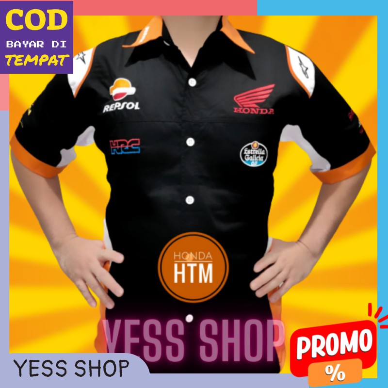Baju Otomotif Honda | Seragam Otomotif Honda | Baju Komunitas Moto GP Kemeja Bordir F1