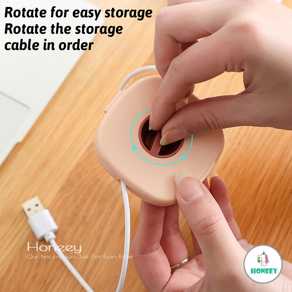 【Ready Stock】Rotatable Cable Storage Box Extendable Wire Cord Organizer Data Winder Management Multifunction Portable Organiser