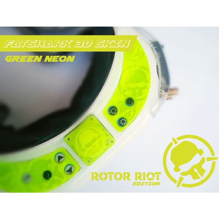 Fatshark HD2 / HD3 / HDO Rotor Riot 3d Skin 3D printing (GREEN NEON)