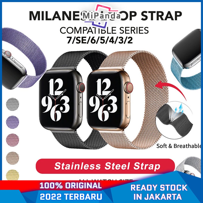 Milanese Stainless Steel Strap Milanese Loop Strap iWatch Smartwatch T55 T500 Strap A-pple Watch 38 40 42 44mm / Strap iWatch Series 7 SE 6 5 4 3 2