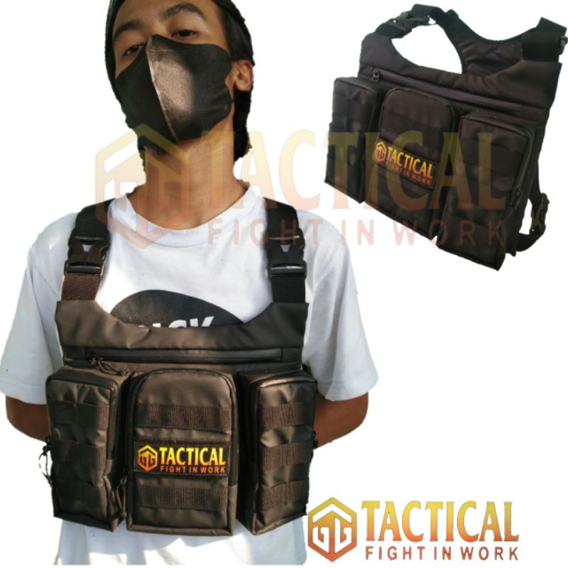 CHESTBAG PREMIUM ANTI AIR ORIGINAL GGTACTICAL,TAS DADA PELINDUNG ANGIN,TAS DADA SECURITY,,ROMPI DADA