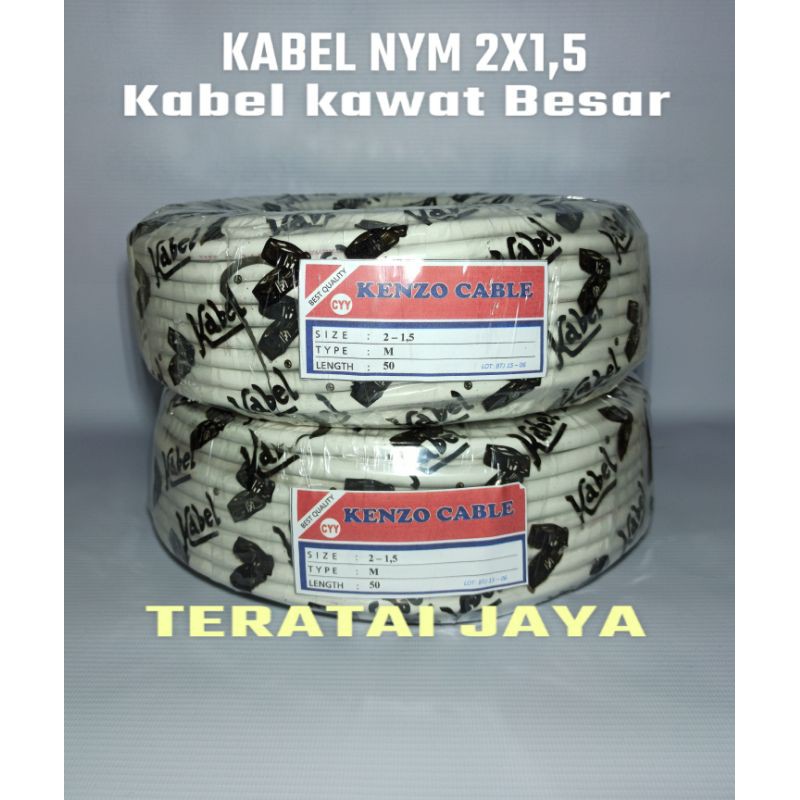 Kabel Listrik NYM 2x1,5 /Kabel kawat Besar isi 2 50yard Kenzo kabel