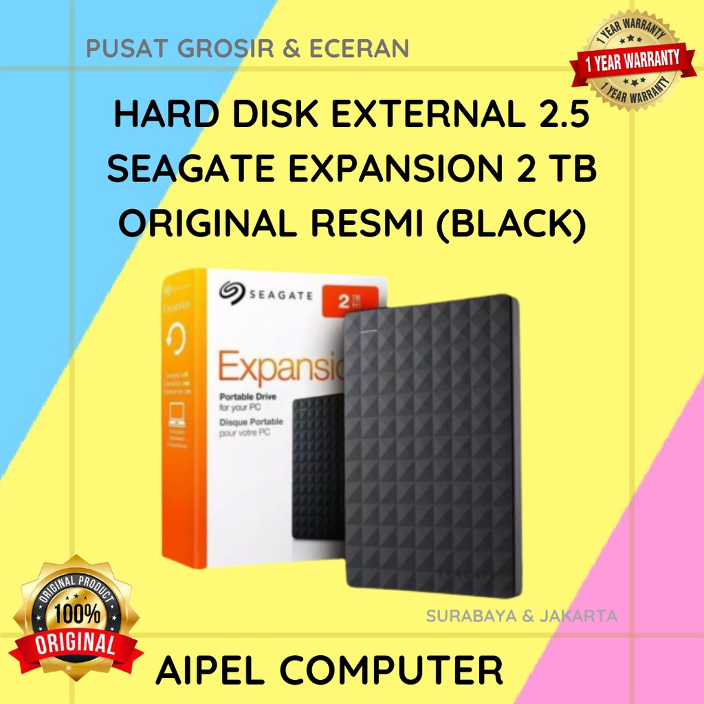 EXP2 | HARD DISK EXTERNAL 2.5 SEAGATE EXPANSION 2 TB ORIGINAL RESMI (BLACK)